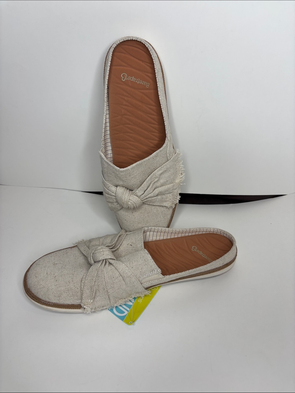 BareTraps Cream Knotted Slip-On Mules